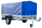 Przyczepka lekka 264x125 UNITRAILER GARDEN 264 KIPP ze stelażem H-800 i pokrowcem niebieskim