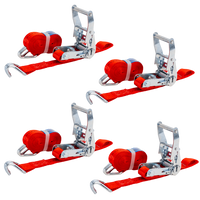 Zestaw czterech pasów transportowych z napinaczem UNITRAILER 3m/25mm/1t czerwone