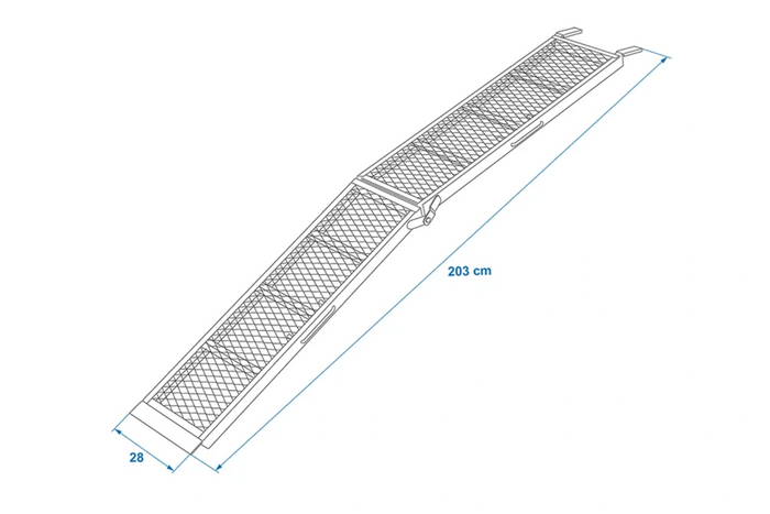 Najazdy składane ProPlus 390094 rampy najazdowe stalowe do przyczepy lawety 203cm 680kg komplet 2szt