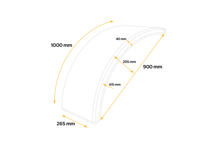 Błotnik do maszyn rolniczych 20-28" DOMAR T10080 nadkole 900/265mm