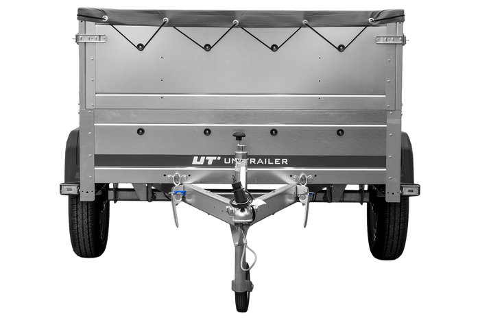 Przyczepka lekka 200x125 UNITRAILER GARDEN 201 KIPP z burtami BIS, stelażem H-0 i plandeką szarą