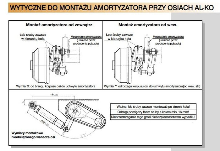 Uchwyty do mocowania amortyzatorów AL-KO zestaw dwóch sztuk