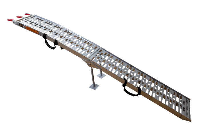 Najazd składany UNITRAILER ALR003 rampa najazdowa aluminiowa do przyczepy lawety 221cm 340kg z pasem i podpórką