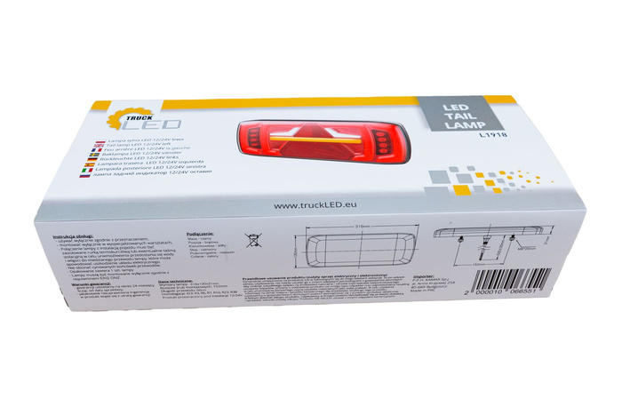 Lampa tylna TruckLED L1918 LED 6 funkcji lewa