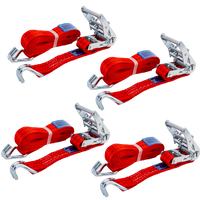 Zestaw czterech pasów transportowych z napinaczem UNITRAILER 6m/35mm/2t czerwone