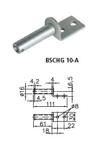 Zawias burtowy z uchwytem WINTERHOFF BSCH 10-320+BSCHG 10-17-A kompletne mocowanie burty przyczepy