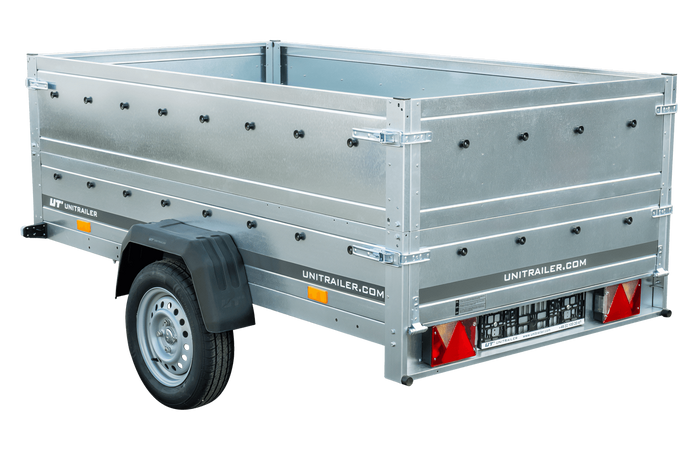 Przyczepka jednoosiowa 230x125 UNITRAILER GARDEN 230 KIPP z burtami BIS