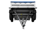 Przyczepka dwuosiowa 264x125 UNITRAILER GARDEN 264/2 KIPP ze stelażem H-0 i plandeką niebieską