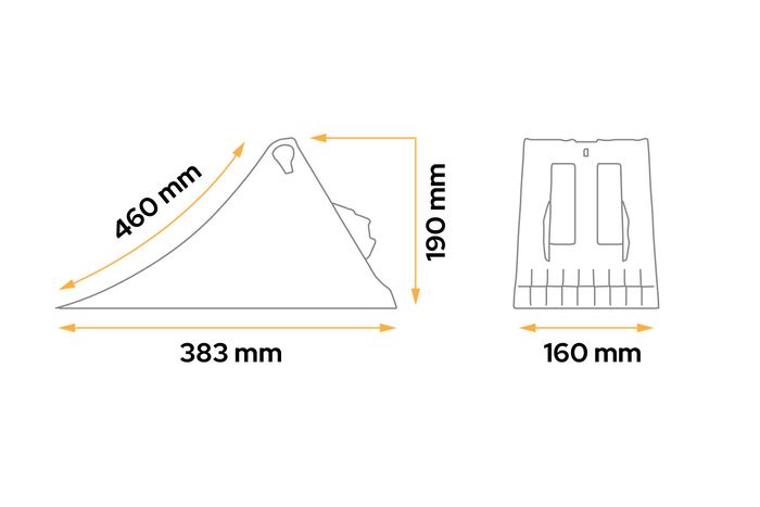 Klin pod koła G46 z uchwytem do mocowania LOKHEN h: 190mm