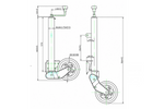 Koło podporowe UNITRAILER automatyczne z uchwytem 500kg 60mm 660-904 mm